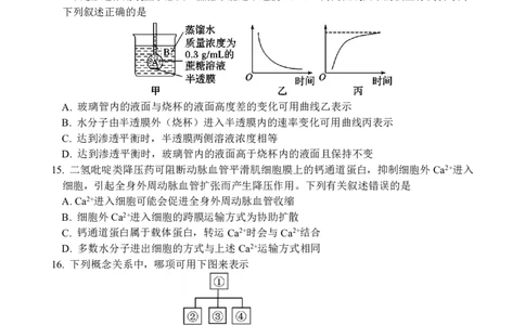 生物_2024年12月试卷_1210四川省绵阳市南山中学2024-2025学年高一上学期12月月考_四川省绵阳市南山中学2024-2025学年高一上学期12月月考生物试题PDF版含答案