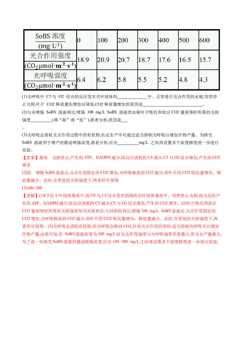 第11讲细胞代谢综合分析（练习）（解析版）_新高考复习资料_2024年新高考复习资料_一轮复习资料_完2024年高考生物一轮复习讲练测(课件+讲义+练习)（新高考）_讲义+练习
