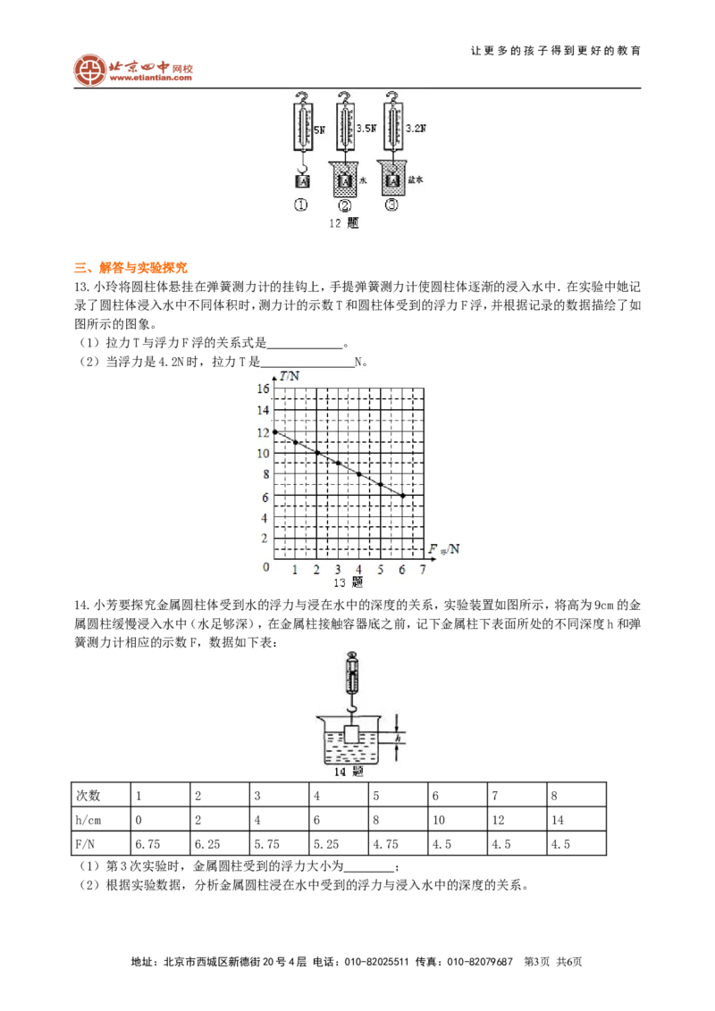浮力巩固练习_初物_1初中物理_4初二物理人教版知识导学