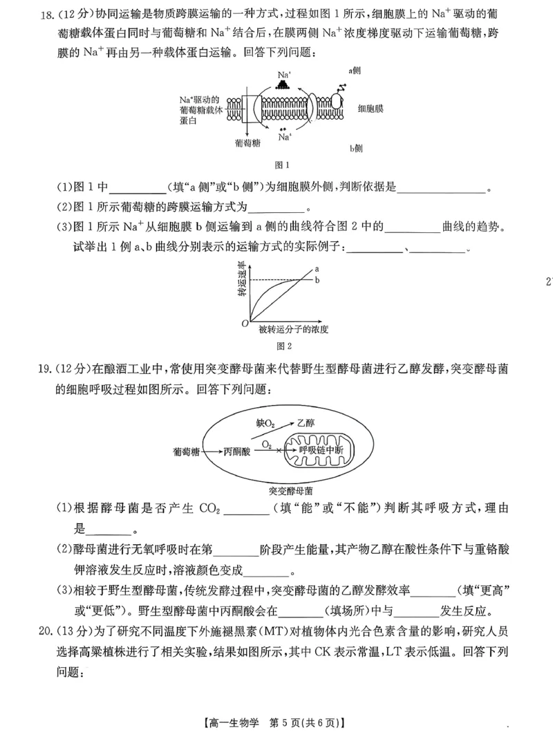 生物_2026年02月高一试卷_260203金太阳&middot;广东省2028届高一上学期1月期末联考248A（全）