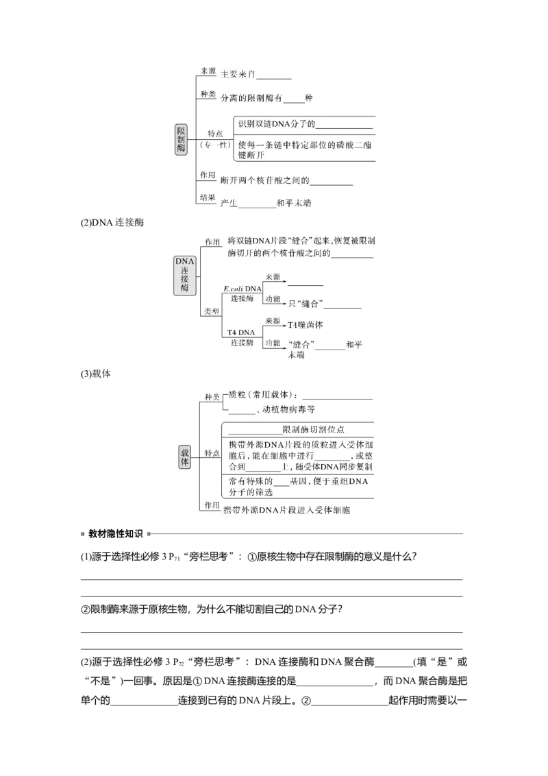 第10单元　第6课时　基因工程的基本工具和基本操作程序_新高考复习资料_2024年新高考复习资料_一轮复习资料_完2024生物步步高大一轮复习（课件+讲义）_学生版在此文件夹