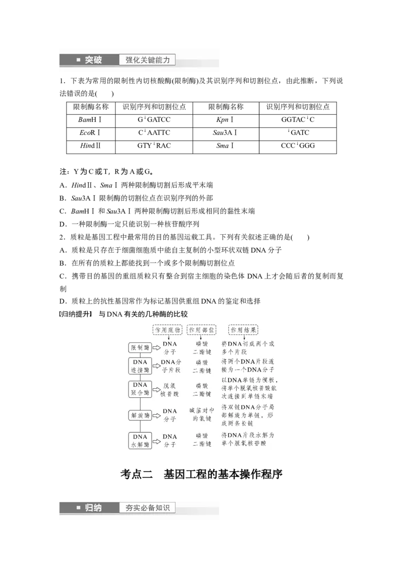 第10单元　第6课时　基因工程的基本工具和基本操作程序_新高考复习资料_2024年新高考复习资料_一轮复习资料_完2024生物步步高大一轮复习（课件+讲义）_学生版在此文件夹