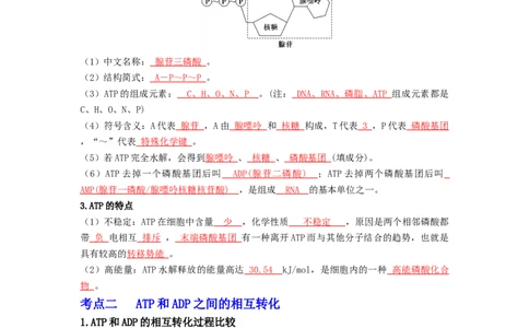 第14讲细胞的能量&ldquo;货币&rdquo;ATP-精准备考备战2023年高考生物一轮复习精品讲义（生物学必修1）（解析版）_通用版（老高考）复习资料_2023年复习资料_一轮复习