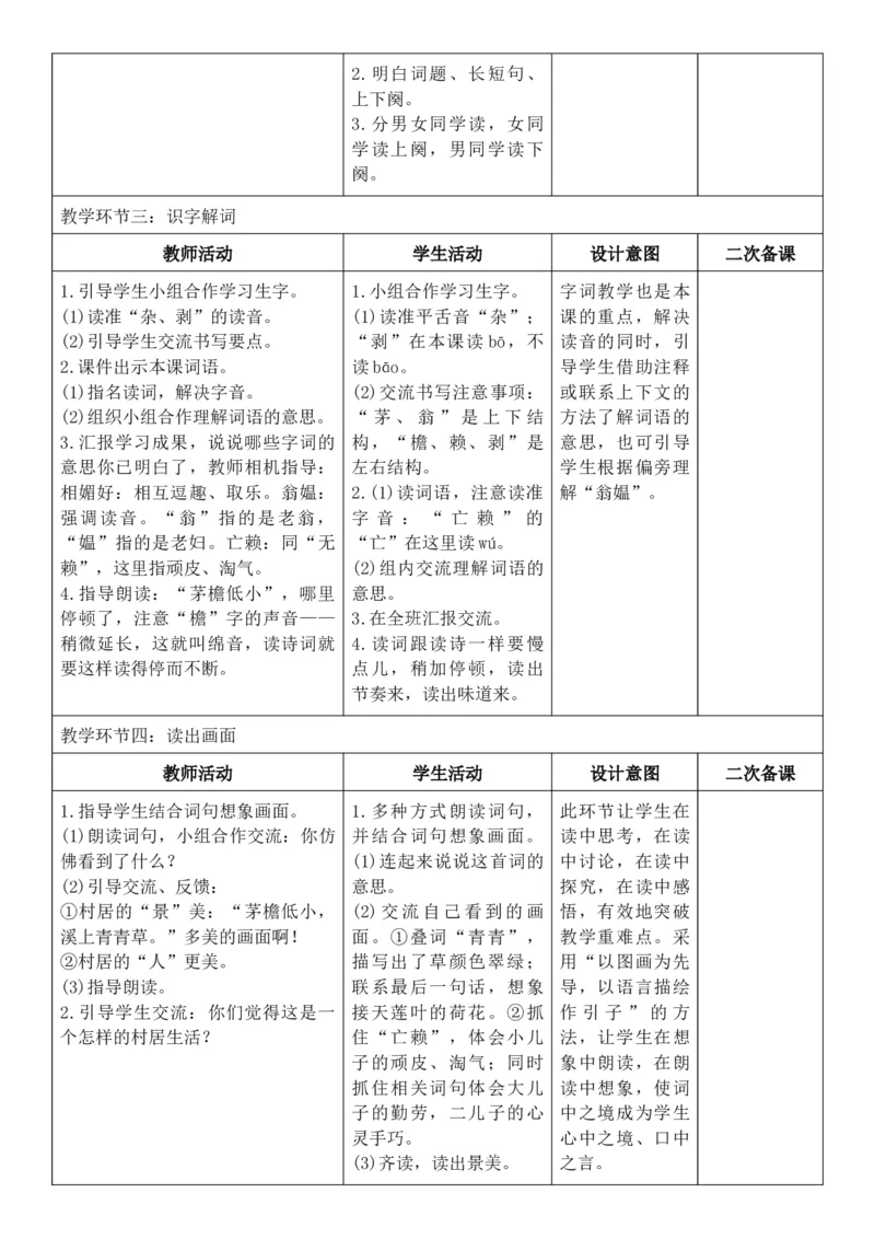 2026年春期部编人教版4年级下册语文核心素养教案（反思无内容）（第1单元）_部编人教版4年级下册语文_2026年春期-4年级下册教案