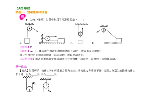 滑轮（提高）知识讲解_初物_1初中物理_4初二物理人教版知识导学