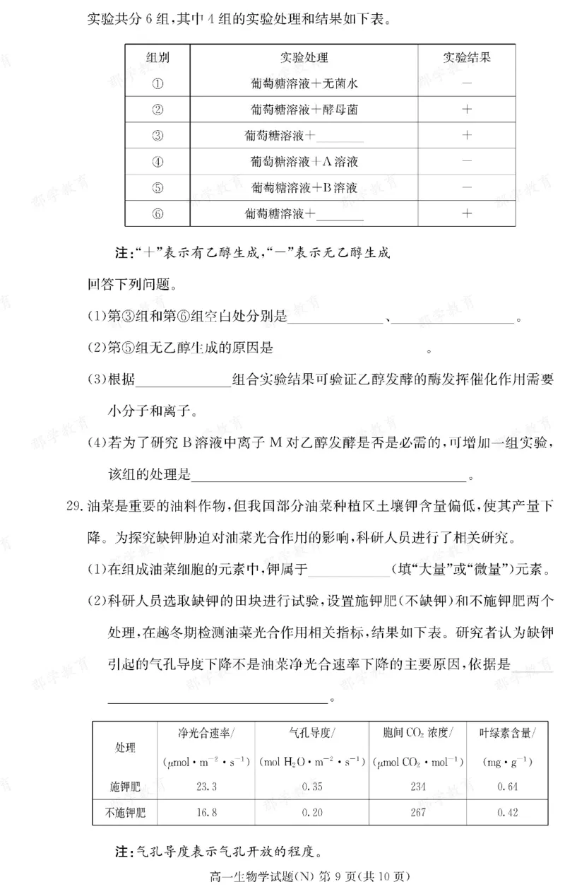 生物湖南省长郡中学2025-2026高一上学期期末考试_2026年02月高一试卷_260214湖南省长郡中学2025-2026高一上学期期末考试（全科）