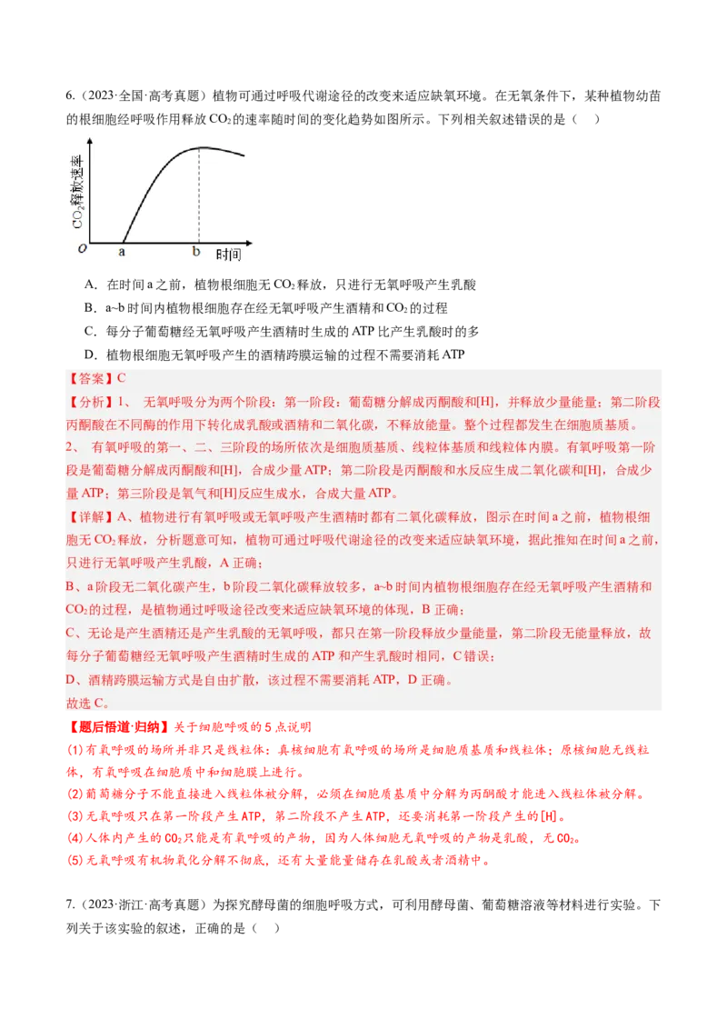 第09讲细胞呼吸（讲义）（解析版）_2025年新高考资料_一轮复习_2025年高考生物一轮复习讲练测（新教材新高考）