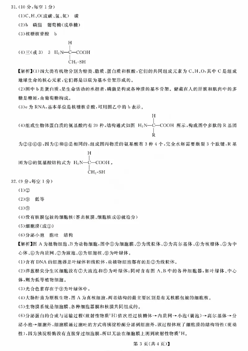 生物答案_2025年11月高一试卷_251126浙江省卓越高中联盟2025-2026学年高一上学期11月期中联考（全）_浙江省卓越高中联盟2025-2026学年高一上学期11月联考生物试题含答案