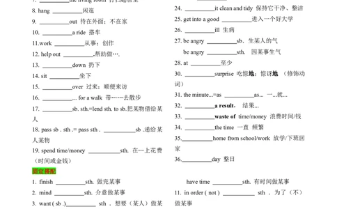 （同步100分背默）Unit3Couldyoupleasecleanyourroom知识清单（默写版）_最新人教版英语八年级下册_旧版（有参考价值）_版本二_八年级英语下册（人教版）_同步知识背默-V30
