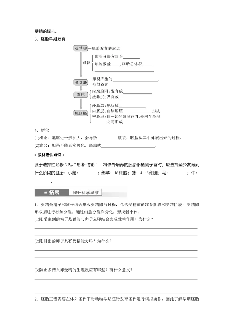 第10单元　第5课时　胚胎工程_新高考复习资料_2024年新高考复习资料_一轮复习资料_完2024生物步步高大一轮复习（课件+讲义）_2024年高考生物一轮复习讲义（新人教版）