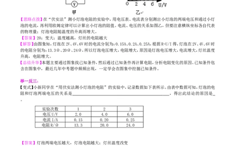 电阻的测量知识讲解_初物_1初中物理_初三物理_电阻的测量
