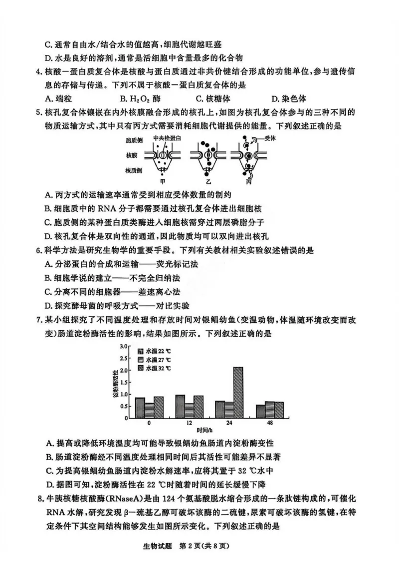 生物试卷_2026年02月高一试卷_260205青桐鸣大联考河南省普通高中2025-2026学年（上）高一年级期末考试（全）_河南省普通高中2025-2026学年（上）高一年级期末考试生物试题含答案
