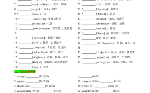 （同步100分背默）Unit4Whydon'tyoutalktoyourparents？知识清单（默写版）_最新人教版英语八年级下册_旧版（有参考价值）_版本二_八年级英语下册（人教版）_同步知识背默-V30