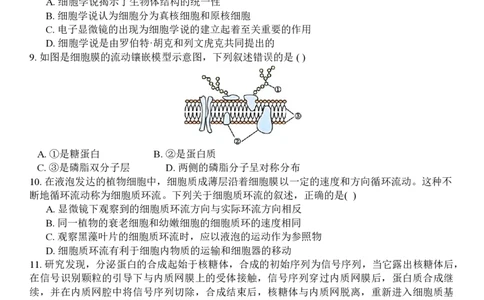 生物试题_2024年11月试卷_1126浙江省北斗联盟2024-2025学年高一期中联考_浙江省杭州市北斗联盟2024-2025学年高一上学期期中联考生物试题