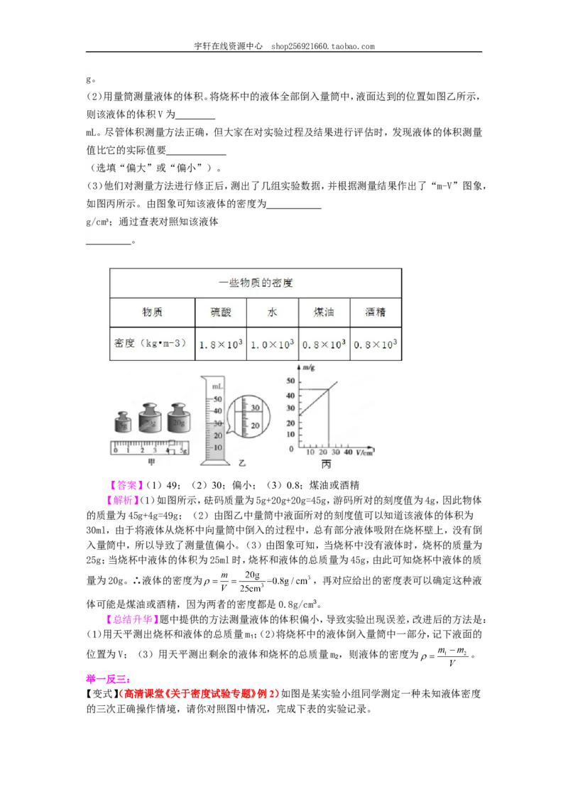测量物质的密度（基础）知识讲解_初物_人教版初中物理初二三同步讲义习题练习八九年级电子资料word素材_20250116_181533_最新人教版初中物理初二上册_48基础测量物质的密度