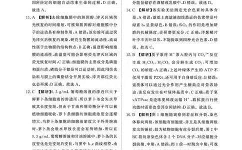 生物答案_2026年02月高一试卷_260205青桐鸣大联考河南省普通高中2025-2026学年（上）高一年级期末考试（全）_河南省普通高中2025-2026学年（上）高一年级期末考试生物试题含答案