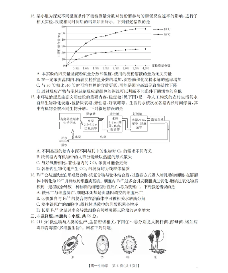 生物学_扫描版_2026年03月高一试卷_260325河北省金太阳2025-2026学年高一下学期3月开学联考试题