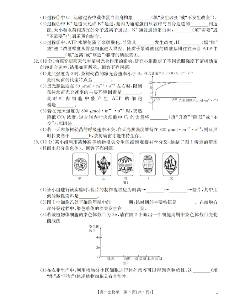 生物学_扫描版_2026年03月高一试卷_260325河北省金太阳2025-2026学年高一下学期3月开学联考试题