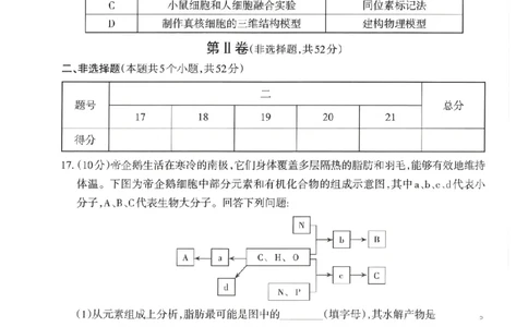生物太原市2025-2026学年第一学期高一年级期中学业诊断_2025年11月高一试卷_251125山西太原市2025-2026学年第一学期高一年级期中学业诊断（全）