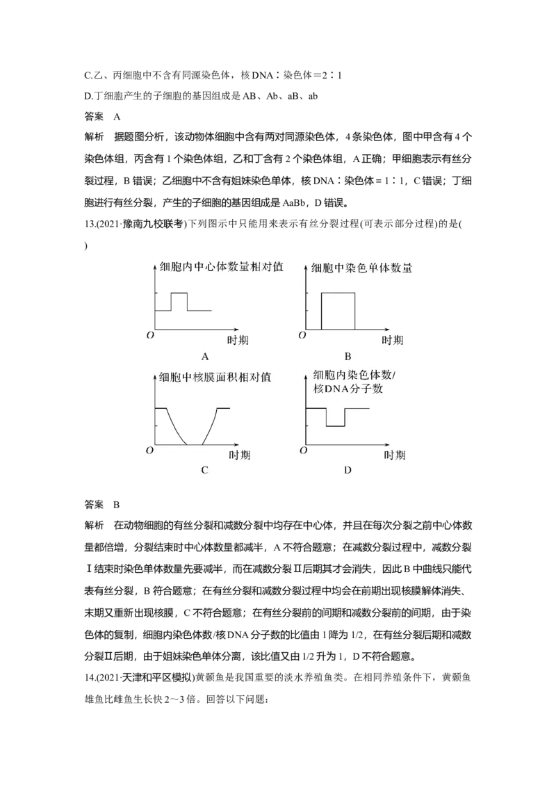 第11讲　减数分裂和受精作用_新高考复习资料_2023年新高考复习资料_一轮复习_2023年新高考大一轮复习讲义_2023年高考生物一轮复习讲义（新人教新高考）_赠补充习题