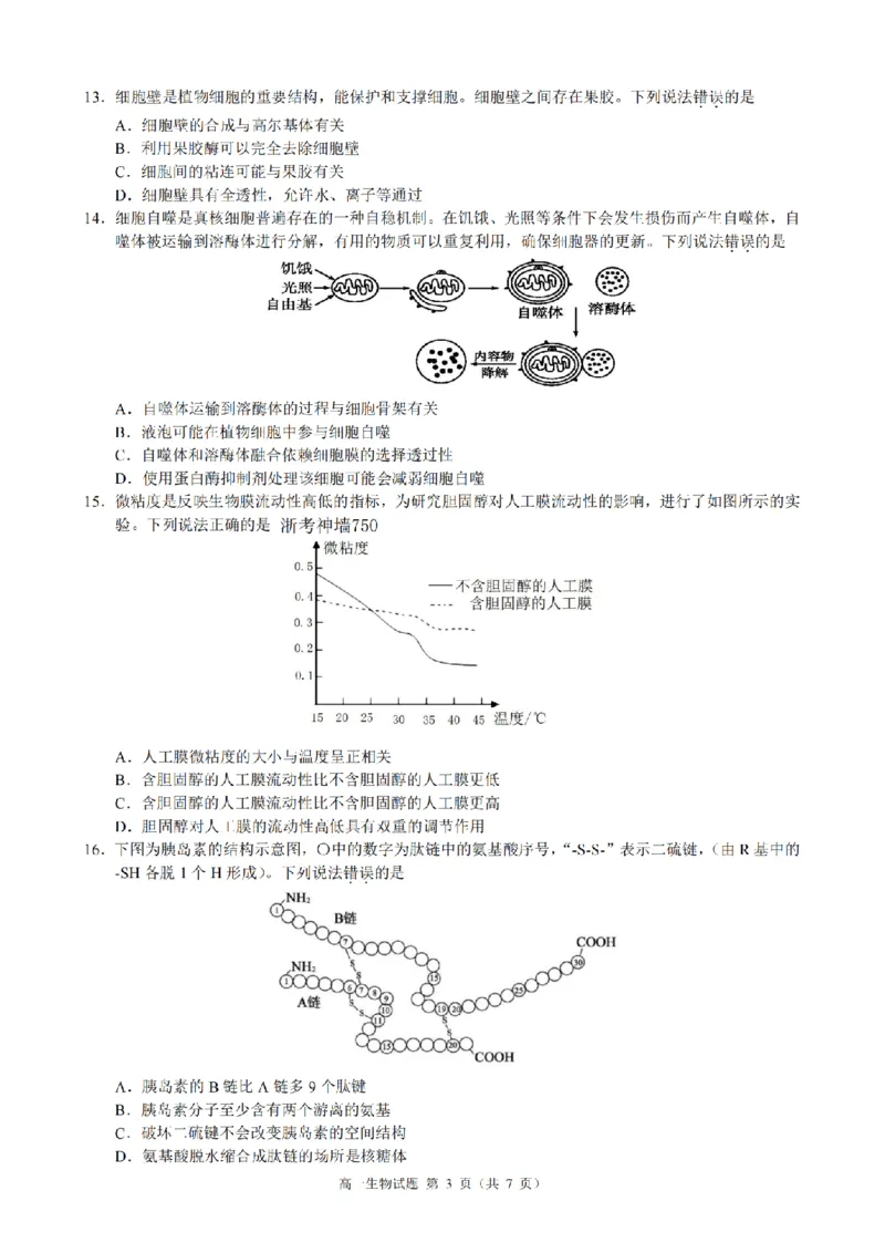 生物卷-2511高一9+1联盟_2025年12月高一试卷_251205浙江省9+1联盟2025-2026学年高一上学期期中考试（全）_浙江省9+1高中联盟2025-2026学年高一上学期11月期中考试生物试题（图片版，含答案）