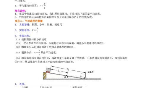 测量平均速度知识讲解_初物_1初中物理_4初二物理人教版知识导学