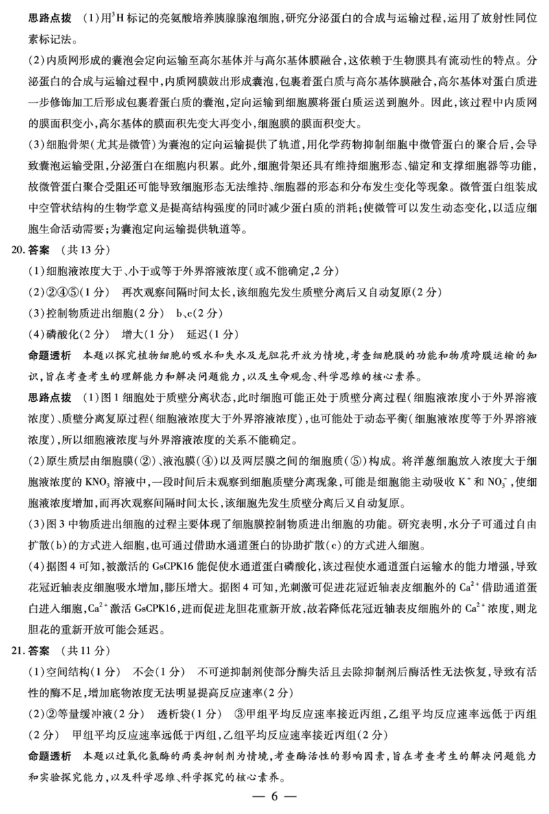生物学Y高一12月详细答案_2025年12月高一试卷_251227湖南省、广西省湘一联盟2025-2026学年高一上学期12月月考（全）_12.23-24湖南高一12月月考答案