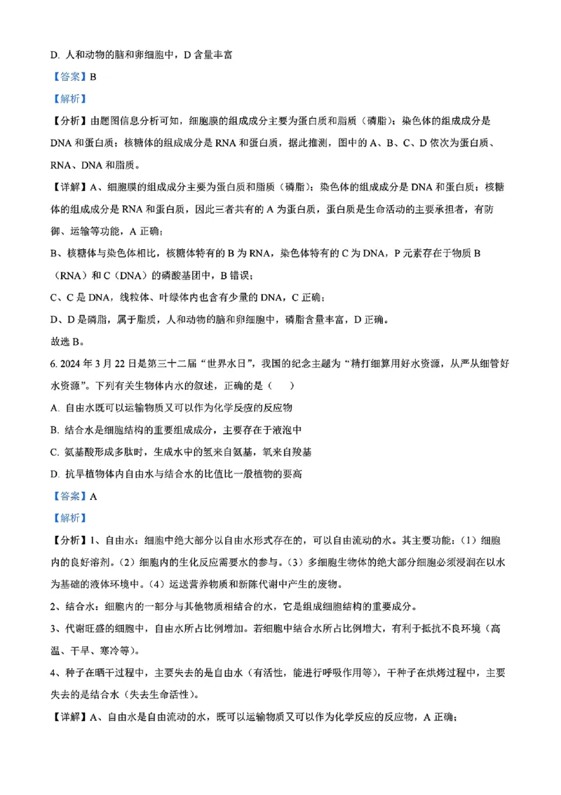 生物答案_2024年11月试卷_1115辽宁省沈阳市联合体2024-2025学年高一上学期11月期中考试_辽宁省沈阳市联合体2024-2025学年高一上学期11月期中考试生物试题含答案