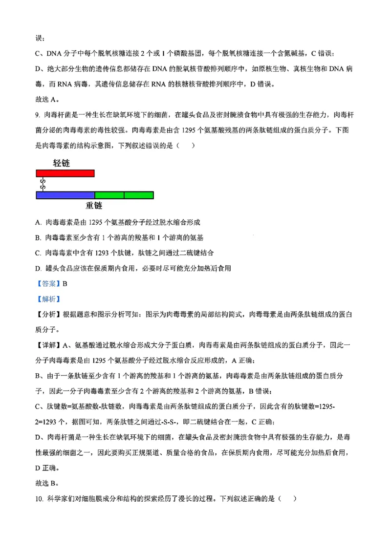生物答案_2024年11月试卷_1115辽宁省沈阳市联合体2024-2025学年高一上学期11月期中考试_辽宁省沈阳市联合体2024-2025学年高一上学期11月期中考试生物试题含答案