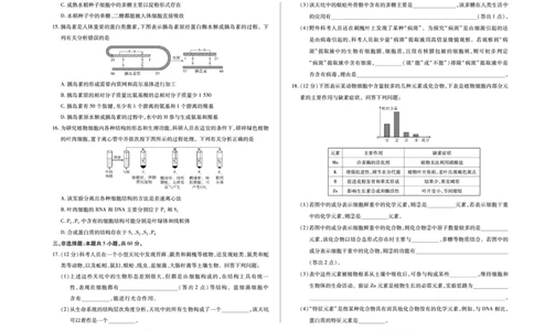 生物学江西高一上期中_2025年12月高一试卷_251206江西省天一大联考2025-2026学年（上）高一年级期中考试（全）