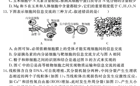 生物学试题_2025年11月高一试卷_251127安徽省2025-2026学年度&ldquo;耀正优+&rdquo;高一年级（上）期中学情检测（全）
