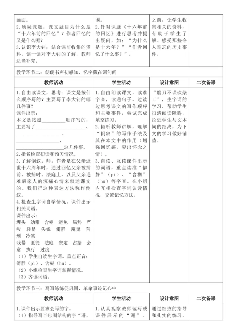 2026年春期部编人教版6年级下册语文核心素养教案（反思有内容）（第4单元）_部编人教版6年级下册语文_2026年春期-6年级下册教案_单元教案