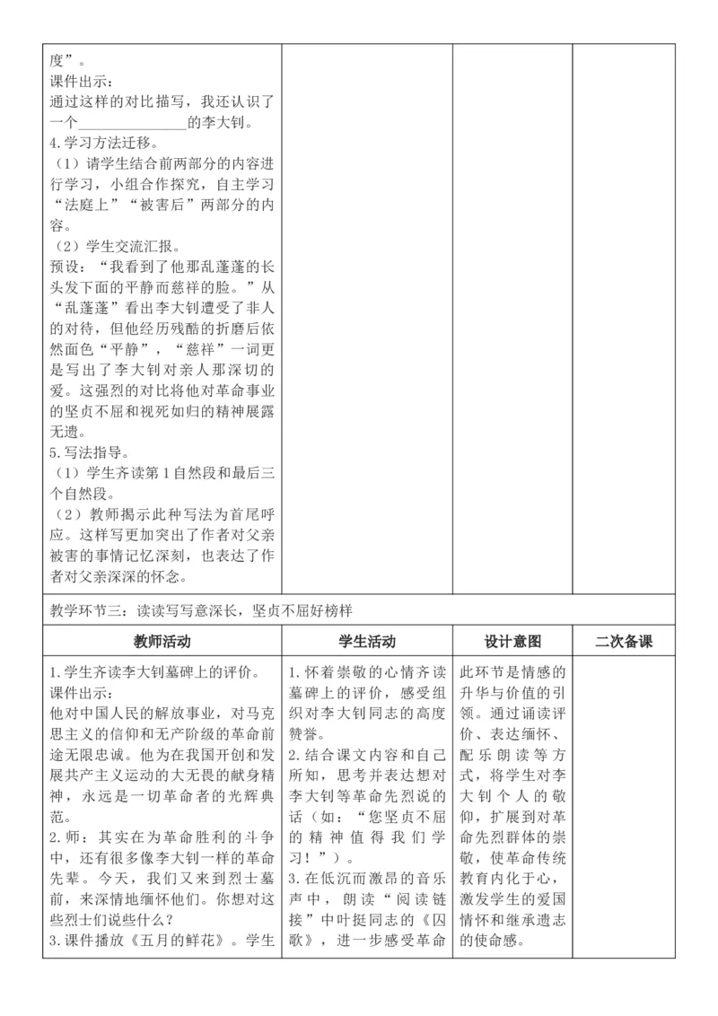 2026年春期部编人教版6年级下册语文核心素养教案（反思有内容）（第4单元）_部编人教版6年级下册语文_2026年春期-6年级下册教案_单元教案