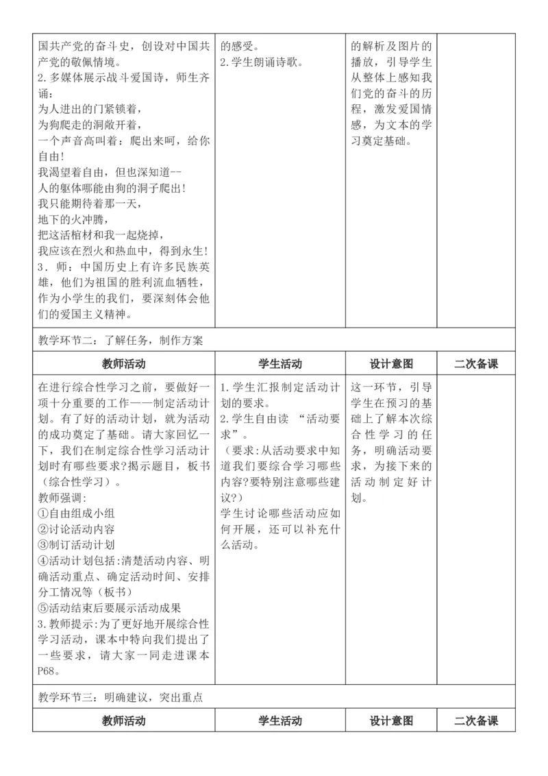 2026年春期部编人教版6年级下册语文核心素养教案（反思有内容）（第4单元）_部编人教版6年级下册语文_2026年春期-6年级下册教案_单元教案