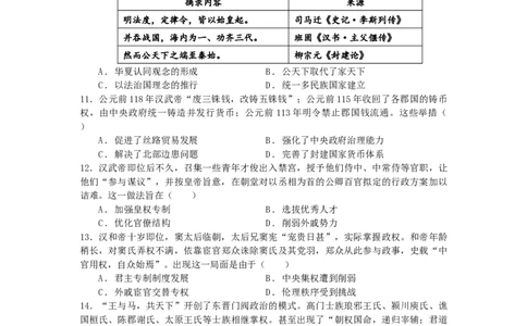 福建省龙岩连城县第一中学2025-2026学年高一上学期10月月考历史试题（含答案）_2025年10月高一试卷_251023福建省龙岩市连城县第一中学2025-2026学年高一上学期10月月考