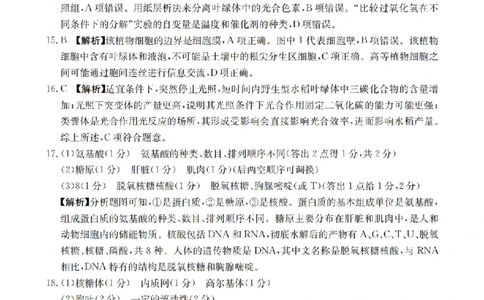 生物答案_扫描版_2026年02月高一试卷_260215河南省南阳地区2025-2026学年高一上学期期末摸底考试卷（全）