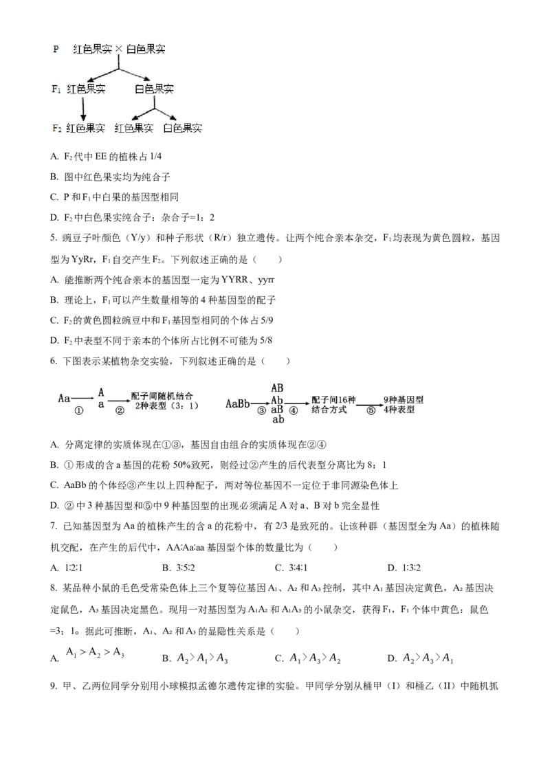 生物-福建省三明市重点校2025-2026学年高一下学期4月月考_2026年04月高一试卷_260417福建省三明市重点校2025-2026学年高一下学期4月月考