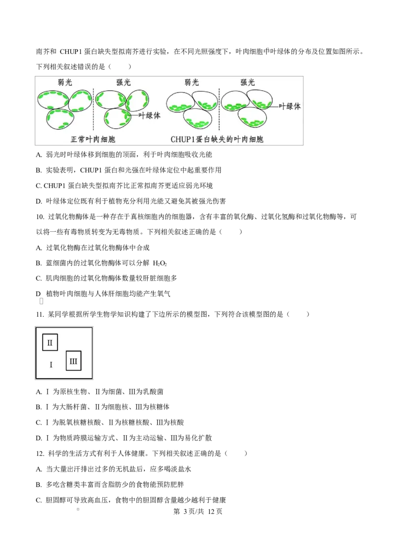 福建省漳州市2024-2025学年高一上学期期末考试生物试题Word版无答案_2025年03月试卷_0310福建省漳州市2024-2025学年高一上学期1月期末考试
