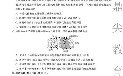 生物A卷安徽省鼎尖名校大联考2025-2026学年上学期高一11月期中考试_2025年11月高一试卷_251123安徽省鼎尖名校大联考2025-2026学年上学期高一11月期中考试（全）