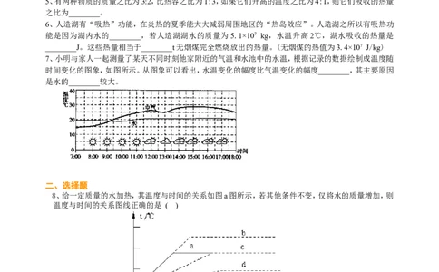比热容（提高）巩固练习_初物_1初中物理_初三物理_比热容(提高)