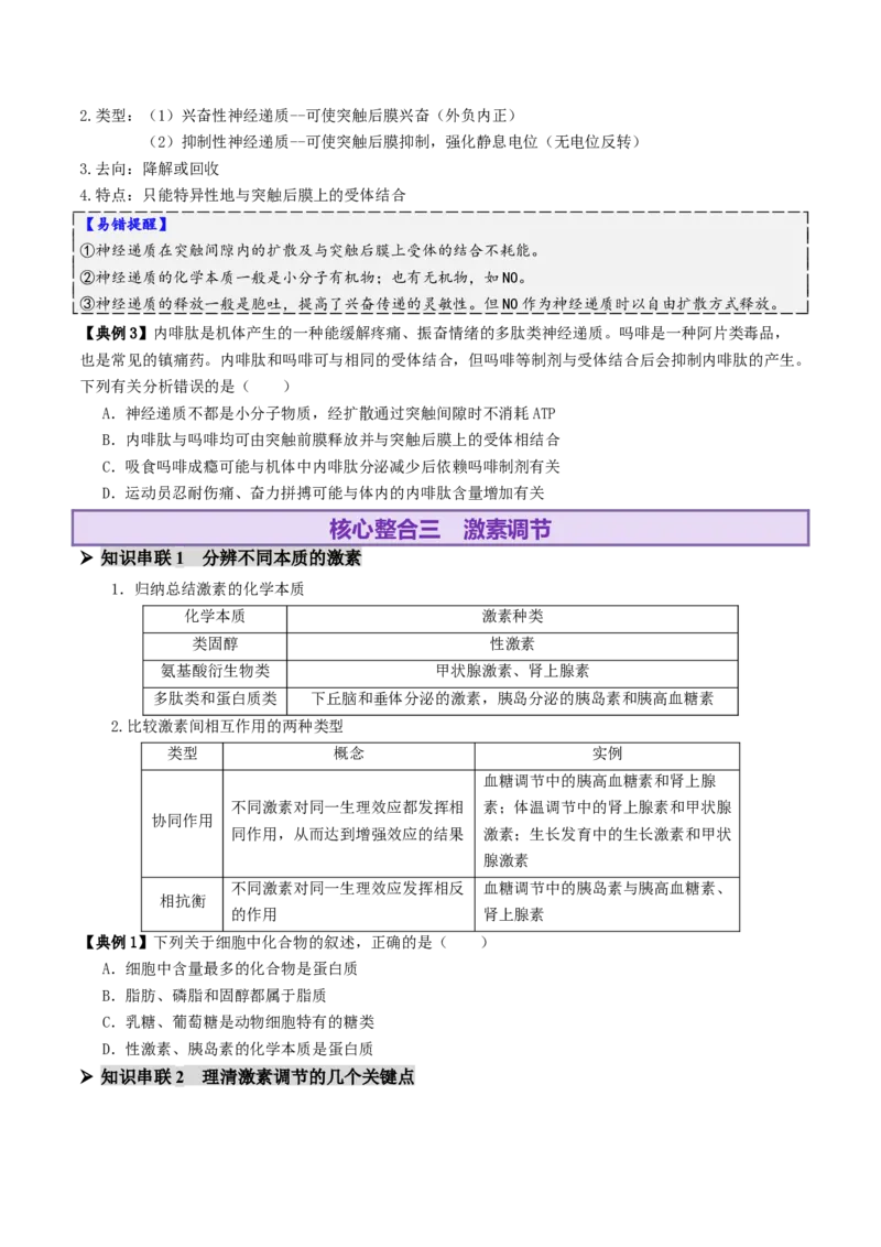 第11讲神经调节和体液调节（讲义）（原卷版）_2025年新高考资料_二轮复习_上好课2025年高考生物二轮复习讲练测（新高考通用）3380526