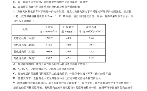 第11讲细胞代谢综合分析（练习）（原卷版）_新高考复习资料_2025年新高考资料_2025年高考生物一轮复习讲练测（新教材新高考）