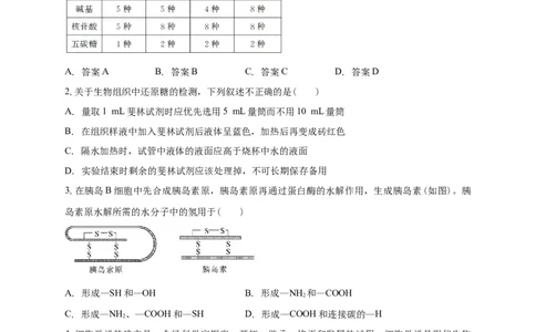 白城一中2025-2026学年度高一上学期第一次月考生物试卷_2025年10月高一试卷_251024吉林省白城市第一中学2025-2026学年高一上学期第一次月考