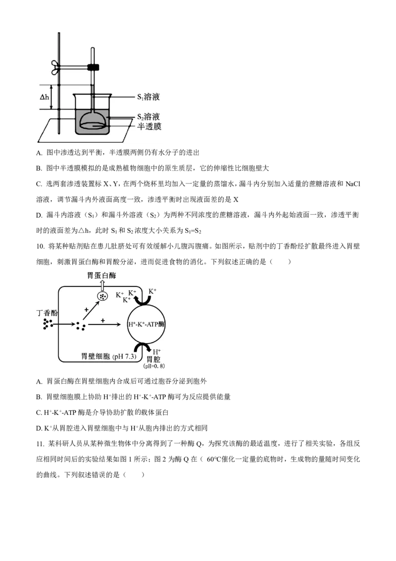 生物2025-2026长春汽三高一上期末考试_2026年02月高一试卷_260209吉林省长春市长春汽车经济技术开发区第三中学2025-2026学年高一上学期期末考试