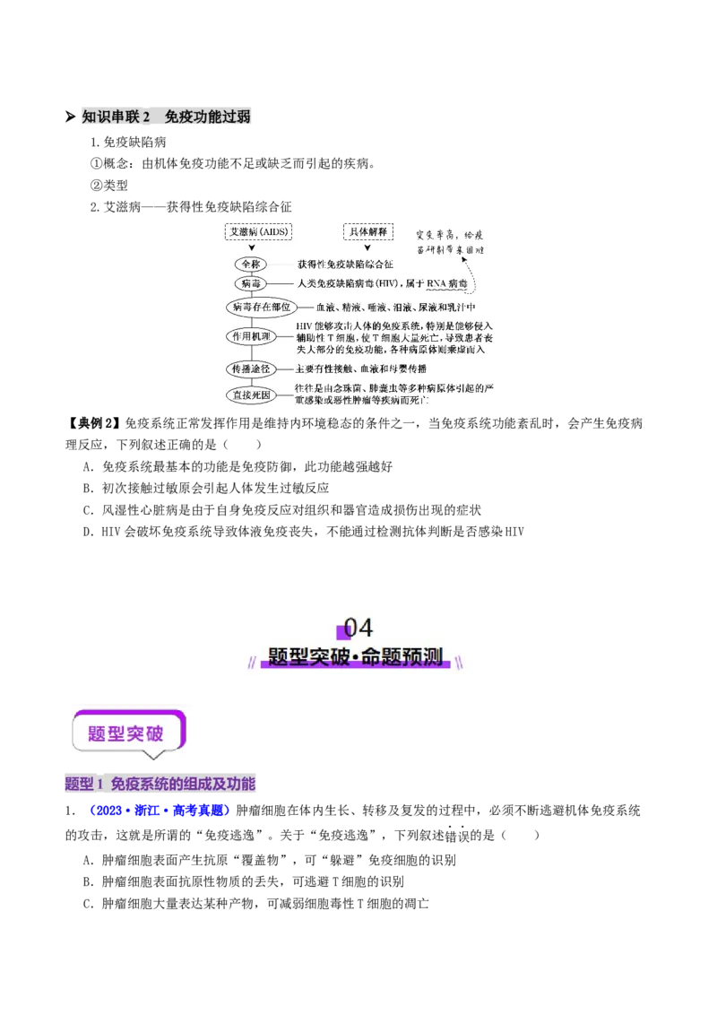 第12讲+免疫调节（讲义）（原卷版）_2025年新高考资料_二轮复习_01高考语文等多个文件_上好课2025年高考生物二轮复习讲练测（新高考通用）