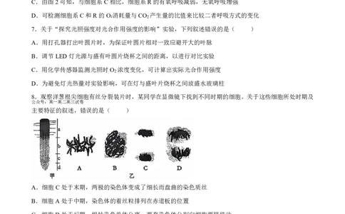 生物-湖南雅礼中学2026年上学期高一第一次质量检测_2026年04月高一试卷_260401湖南雅礼中学2026年上学期高一第一次质量检测