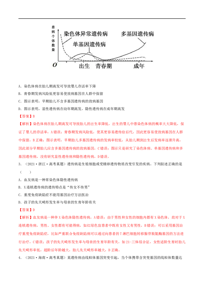 第15练伴性遗传和人类遗传病（解析版）_新高考复习资料_2023年新高考复习资料_一轮复习_2023年高考生物一轮复习小题多维练（新高考专用）
