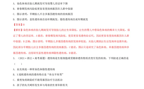 第15练伴性遗传和人类遗传病（解析版）_新高考复习资料_2023年新高考复习资料_一轮复习_2023年高考生物一轮复习小题多维练（新高考专用）