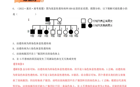 第15练伴性遗传和人类遗传病（解析版）_新高考复习资料_2023年新高考复习资料_一轮复习_2023年高考生物一轮复习小题多维练（新高考专用）