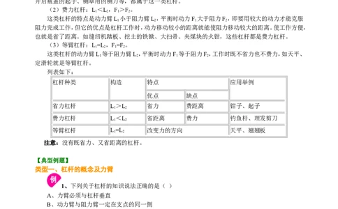 杠杆（基础）知识讲解_初物_1初中物理_北京四中内部教案初二物理_杠杆(基础)
